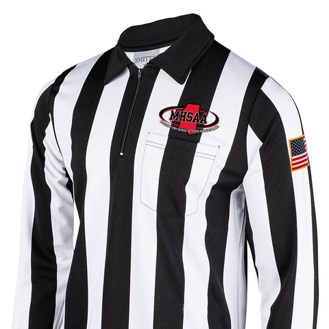 USA181MS-10400-Mississippi MHSAA Logo Dye Sublimated Long Sleeve Football Shirt