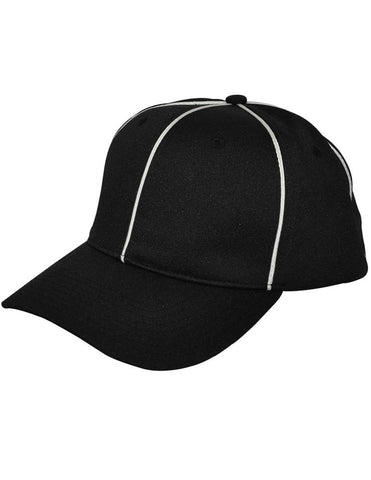 FS-HT110 - Smitty - Performance Flex Fit Hat - Black with White Piping